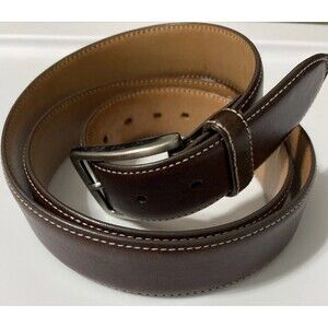 Kirkland Signature Brown Italian Full Grain Leather Dress Belt - Men Size 46/115